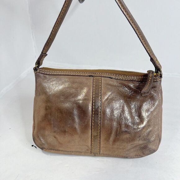 Fossil Erin Copper Metallic Leather Crossbody Bag Purse - Picture 4 of 12